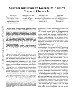 Quantum Reinforcement Learning by Adaptive Non-local Observables