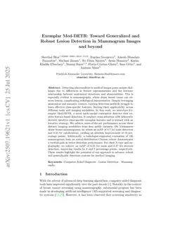 Exemplar Med-DETR: Toward Generalized and Robust Lesion Detection in Mammogram Images and beyond