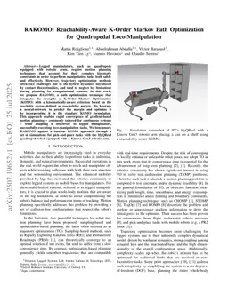 RAKOMO: Reachability-Aware K-Order Markov Path Optimization for Quadrupedal Loco-Manipulation