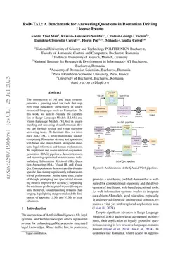 RoD-TAL: A Benchmark for Answering Questions in Romanian Driving License Exams