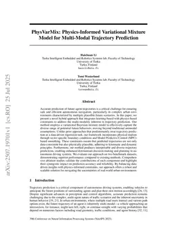 PhysVarMix: Physics-Informed Variational Mixture Model for Multi-Modal Trajectory Prediction