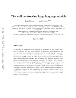 The wall confronting large language models