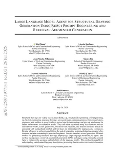 Large Language Model Agent for Structural Drawing Generation Using ReAct Prompt Engineering and Retrieval Augmented Generation