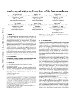 Analyzing and Mitigating Repetitions in Trip Recommendation