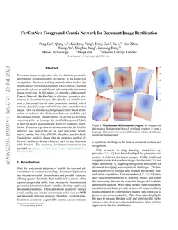 ForCenNet: Foreground-Centric Network for Document Image Rectification