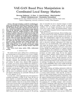VAE-GAN Based Price Manipulation in Coordinated Local Energy Markets