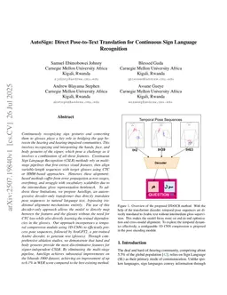 AutoSign: Direct Pose-to-Text Translation for Continuous Sign Language Recognition