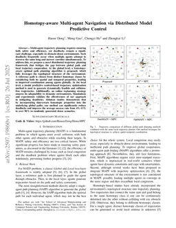 Homotopy-aware Multi-agent Navigation via Distributed Model Predictive Control