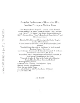 Zero-shot Performance of Generative AI in Brazilian Portuguese Medical Exam