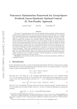 Nonconvex Optimization Framework for Group-Sparse Feedback Linear-Quadratic Optimal Control: Non-Penalty Approach