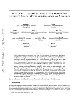 Who Owns This Sample: Cross-Client Membership Inference Attack in Federated Graph Neural Networks
