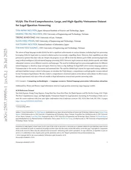 VLQA: The First Comprehensive, Large, and High-Quality Vietnamese Dataset for Legal Question Answering