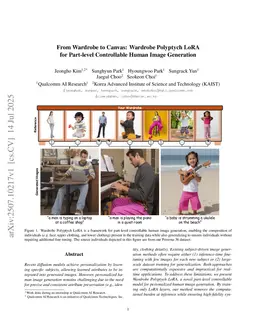 From Wardrobe to Canvas: Wardrobe Polyptych LoRA for Part-level Controllable Human Image Generation