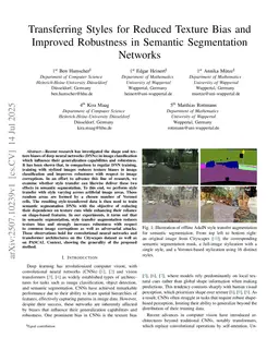 Transferring Styles for Reduced Texture Bias and Improved Robustness in Semantic Segmentation Networks