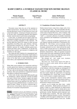 Radif Corpus: A Symbolic Dataset for Non-Metric Iranian Classical Music