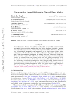 Disentangling Neural Disjunctive Normal Form Models