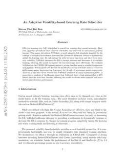 An Adaptive Volatility-based Learning Rate Scheduler
