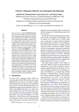 $\texttt{Droid}$: A Resource Suite for AI-Generated Code Detection