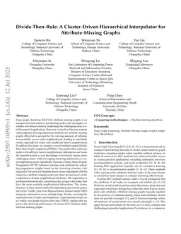 Divide-Then-Rule: A Cluster-Driven Hierarchical Interpolator for Attribute-Missing Graphs