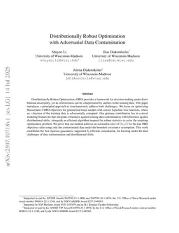 Distributionally Robust Optimization with Adversarial Data Contamination
