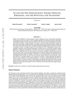 AI and the Net-Zero Journey: Energy Demand, Emissions, and the Potential for Transition