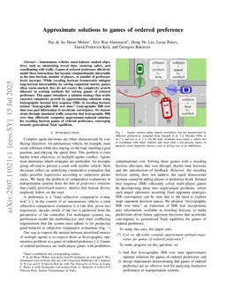 Approximate solutions to games of ordered preference