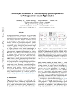 Alleviating Textual Reliance in Medical Language-guided Segmentation via Prototype-driven Semantic Approximation