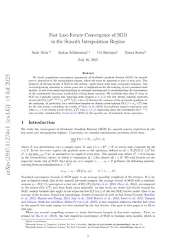 Fast Last-Iterate Convergence of SGD in the Smooth Interpolation Regime