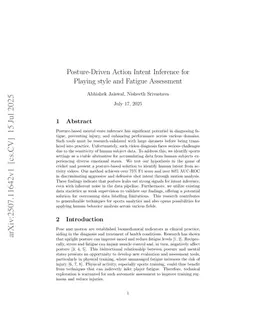 Posture-Driven Action Intent Inference for Playing style and Fatigue Assessment