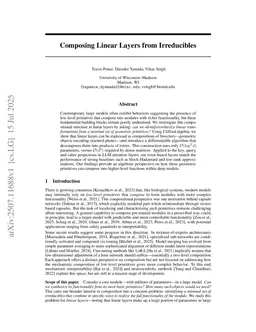 Composing Linear Layers from Irreducibles
