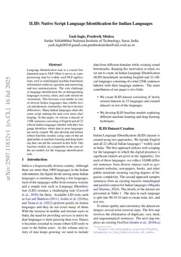 ILID: Native Script Language Identification for Indian Languages