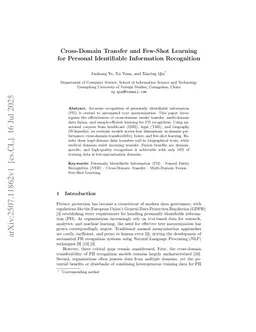 Cross-Domain Transfer and Few-Shot Learning for Personal Identifiable Information Recognition