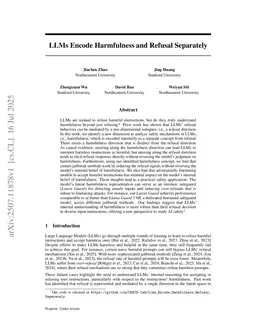 LLMs Encode Harmfulness and Refusal Separately