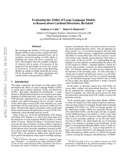 Evaluating the Ability of Large Language Models to Reason about Cardinal Directions, Revisited