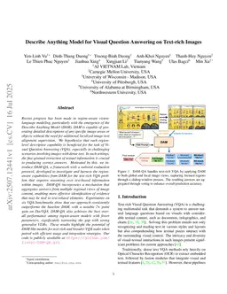 Describe Anything Model for Visual Question Answering on Text-rich Images