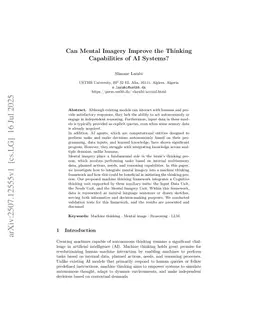 Can Mental Imagery Improve the Thinking Capabilities of AI Systems?