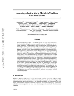 Assessing Adaptive World Models in Machines with Novel Games