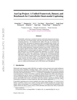 AnyCap Project: A Unified Framework, Dataset, and Benchmark for Controllable Omni-modal Captioning