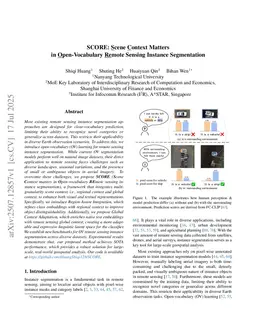 SCORE: Scene Context Matters in Open-Vocabulary Remote Sensing Instance Segmentation