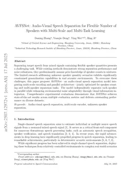 AVFSNet: Audio-Visual Speech Separation for Flexible Number of Speakers with Multi-Scale and Multi-Task Learning