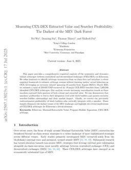 Measuring CEX-DEX Extracted Value and Searcher Profitability: The Darkest of the MEV Dark Forest