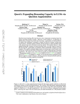 QuestA: Expanding Reasoning Capacity in LLMs via Question Augmentation
