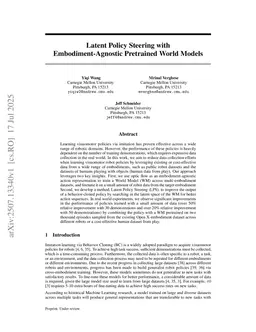 Latent Policy Steering with Embodiment-Agnostic Pretrained World Models