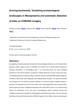AI-ming backwards: Vanishing archaeological landscapes in Mesopotamia and automatic detection of sites on CORONA imagery