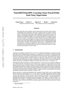 NoiseSDF2NoiseSDF: Learning Clean Neural Fields from Noisy Supervision