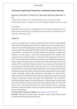 Tri-Learn Graph Fusion Network for Attributed Graph Clustering