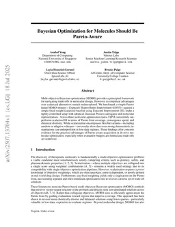 A study of EHVI vs fixed scalarization for molecule design