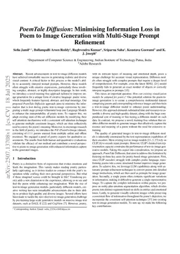 PoemTale Diffusion: Minimising Information Loss in Poem to Image Generation with Multi-Stage Prompt Refinement