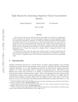 Tight Bounds for Answering Adaptively Chosen Concentrated Queries