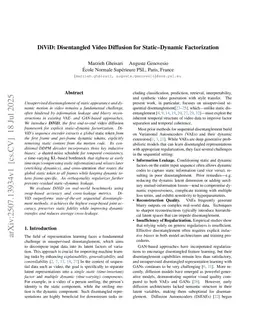 DiViD: Disentangled Video Diffusion for Static-Dynamic Factorization